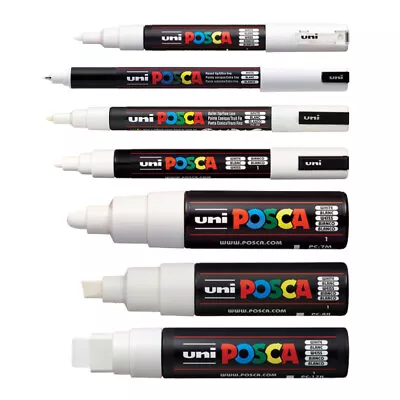 Uni Posca Paint Marker Pen Permanent Waterproof Fabric Glass Metal Multi-Surface • £4.39