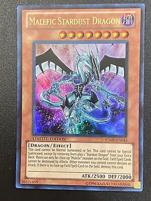 Yugioh Malefic Stardust Dragon JUMP-EN043 Ultra Rare Limited Edition Near Mint • $10.95