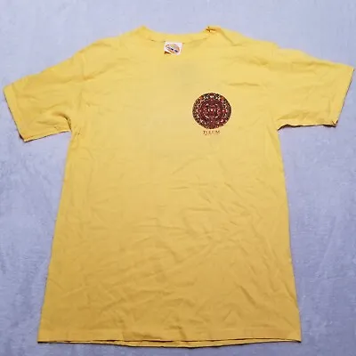 Cancun Tulum Mexico Mayan Front & Back Graphic T Shirt Mens Large Yellow NWT • $11.98