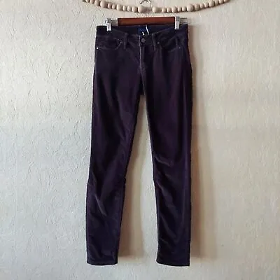 Martin + Osa Skinny Velvet / Velour Pants Brown / Wine 26 Short • $7.99