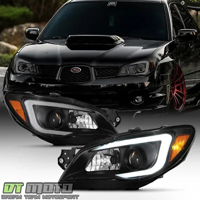 For Black Smoke 06-07 Subaru Impreza WRX LED DRL Light Tube Projector Headlights • $245.99