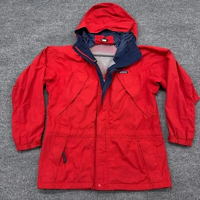 Vintage Patagonia Jacket Men S Red Torrentshell Full Zip Hooded Windbreaker Rain • $79.95