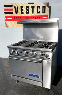 $2699.33 • Buy Imperial (IR-6) 36  6-Burner & Standard Oven Gas Commercial Restaurant Range