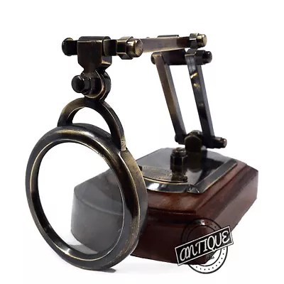 Magnifying Glass Optical Lens Brass Desk Antique Map Reader Jewelry Vintage Gift • $30.34