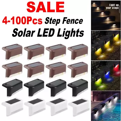 Outdoor Solar LED Deck Lights Garden Path Patio Pathway Stairs Step Fence Lamp • $145.99