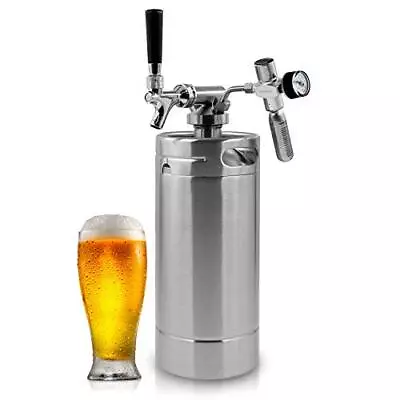 NutriChef Stainless Steel Mini Keg Dispenser Pressurized Growler Tap System • $184.99