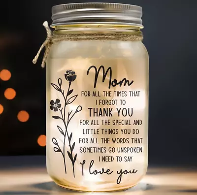Gifts For Mom From Daughter Son Mason Jar Night Light Birthday Gifts For Women • $29.99