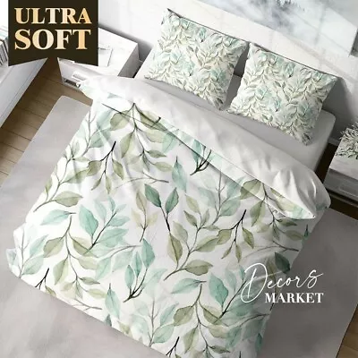 Leafy Branches Floral Leaves Duvet Cover Sets Single Double Queen King Size • £15.99