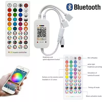 12V Wifi Bluetooth Music Controller LED Power Supply Charge RGB Neon Strip Light • $10.44