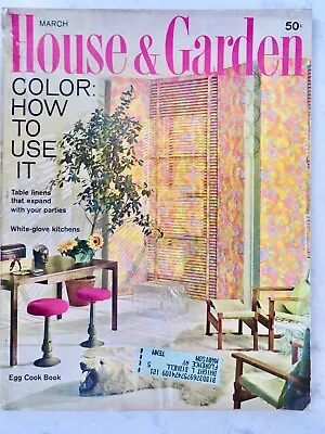 HOUSE & GARDEN March 1963 Color: How To Use It Mid-Century Decor House W/Plan • $3.58