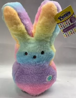 PEEPS Animated Plush Bunny Musical Easter Toy Rotates & Spins Rainbow Style • $34.99