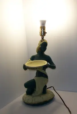 Vintage Chalkware GREEK GODDESS EGYPTIAN Lady Table Lamp Universal Statuary 1959 • $65