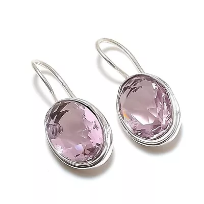 Pink Morganite Gemstone 925 Sterling Silver Jewelry Stud Earring Size 1.20  • $10.99