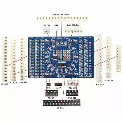 Soldering Practice SMD Circuit Boards LED Electronic  Kits Project • $1.66