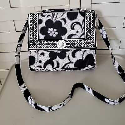 Vera Bradley  Night And Day Quilted Crossbody Black And White   Purse 9x 8  • $15