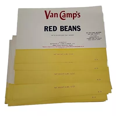 Wholesale Lot 12 Stokely Van Camp's Red Beans Tin Can Label Paper Vtg Ephemera • $9.99