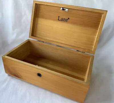 Vintage Lane 9  Cedar Wooden Storage Chest Trinket Jewelry Keepsake Box W/ Key • $16.99