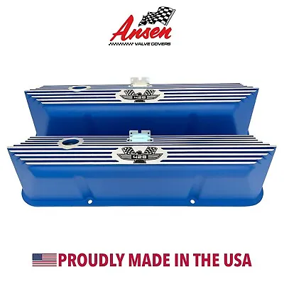 Ford FE 428 American Eagle Valve Covers Blue - Die-Cast Aluminum - Ansen USA • $275