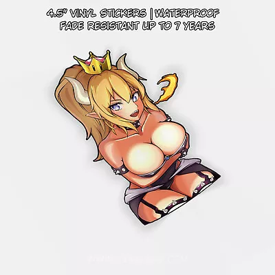 Nintendo - Bowsette V1 | Sexy Lewd Anime Video Game JDM Window Sticker Decal • $3.25