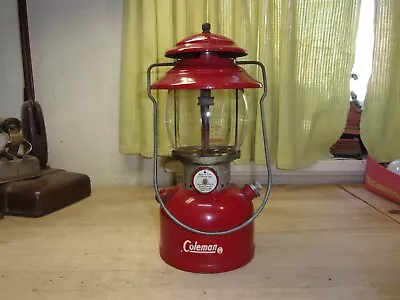 Vintage Coleman Lantern Model 220A RED 10-1963 Singal Mantle Original • $85