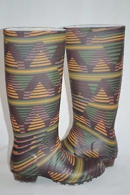 Nwob M Missoni Womens Zigzag Rain Rubber Boots Size 7 - Eu37 Italy • $75.99