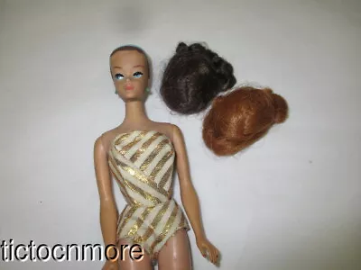 Vintage Barbie Fashion Queen Wig Wardrobe Doll + Tm Solid Torso Body + Suit • $19.99