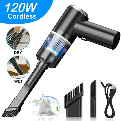 $23.99 • Buy 120W Cordless Handheld Vacuum Cleaner Car Home Mini Rechargeable Wet Dry Duster