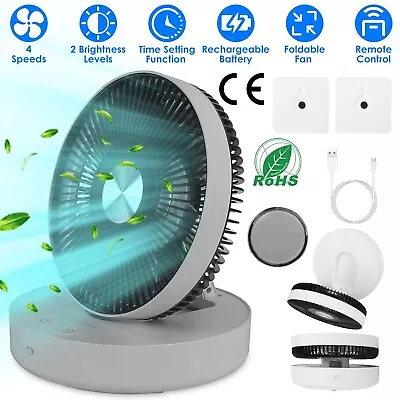 Portable 4 Speeds USB Rechargeable Mini Cooling Fan Desk Stroller W/2 LED Bright • $38.41