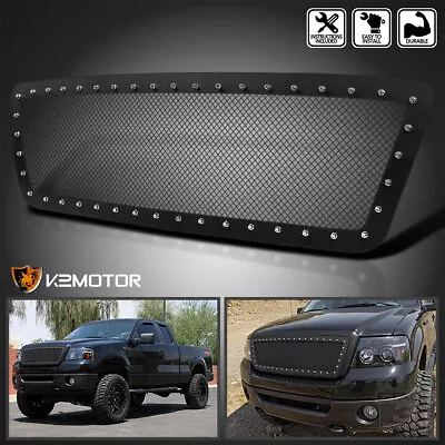 Fits 2004-2008 Ford F150 Black Textured Rivet Upper Front Hood Grille Insert • $79.55