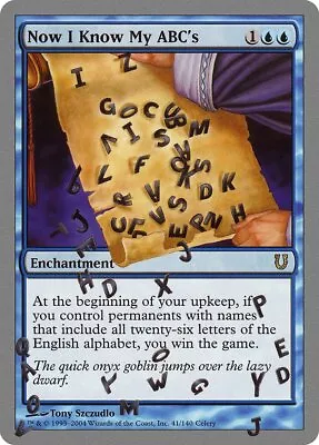 Now I Know My ABC's Unhinged PLD Blue Rare MAGIC THE GATHERING CARD ABUGames • $2.99