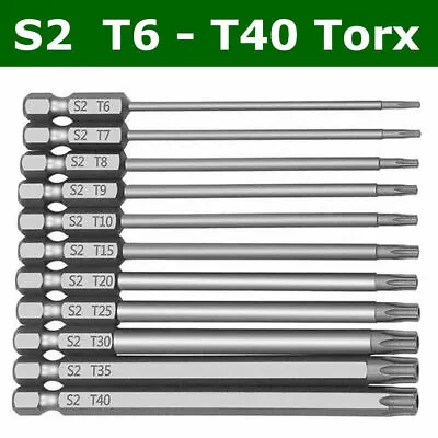 11x Long Reach Torx Star Hex Security Bit Set Tamper Proof Screwdriver Bits UK • £5.98