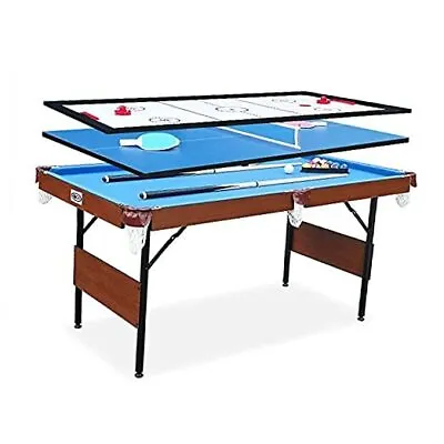  Crucis 5.5-Foot Folding Billiard/Pool Table Blue 3-in-1 Multi Game • $677.01
