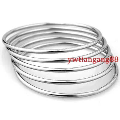 5pcs/set Fashion Heavy Silver/Gold 316L Stainless Steel Womens Bangle Bracelet • $8.11