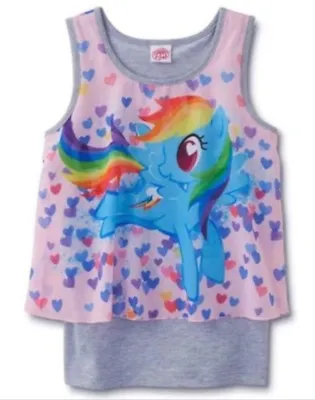 My Little Pony Shirt Girl's Size 10/12 Rainbow DASH Tank Top NeW Hearts NWT • $22.99