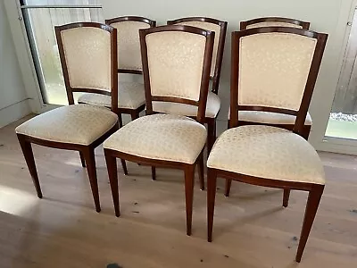 6x Fanuli Chery Wood Frame Upholstered Dining Chairs - Made In Italy • $60