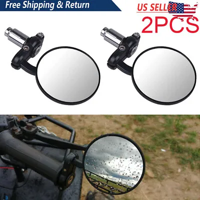 For Honda Ruckus Motorcycle 7/8  Handle Bar End Rear View Side Mirrors Black US • $14.55