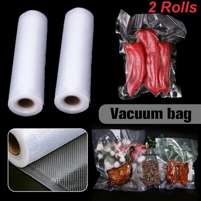 5M 2 Rolls Food Vacuum Sealer Bags Food Storage Saver Seal Bag Pack Embossed UK • £6.59