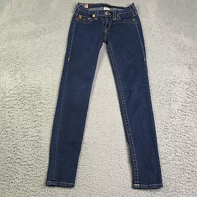 True Religion World Tour Jeans Womens 27 Blue Denim Casey Straight Ladies • $25.50