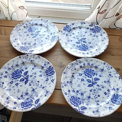 Set Of La Primula Ceramica SRL Quadrifoglio Italy Blue Flower 4 - 9.5  Plates • $35