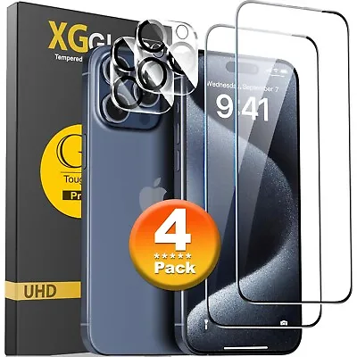 For IPhone 15 14 13 12 11 Pro Max Tempered Glass Screen Camera Protector • $5.68