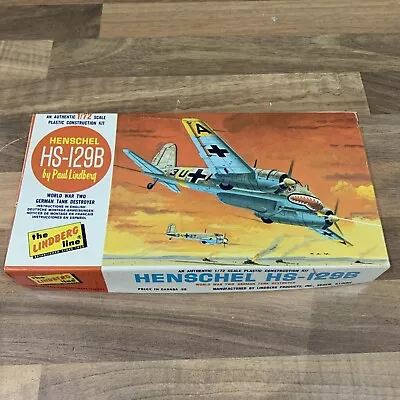 Vintage LINDBERG Henschel HS-129B Model Kit 441:60 - 1/72 Scale - Not Assembled • £19.99