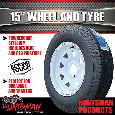 15  White Sunraysia Steel Wheel Suit Ford & 195R15C Tyre Caravan Camper Trailer • $143