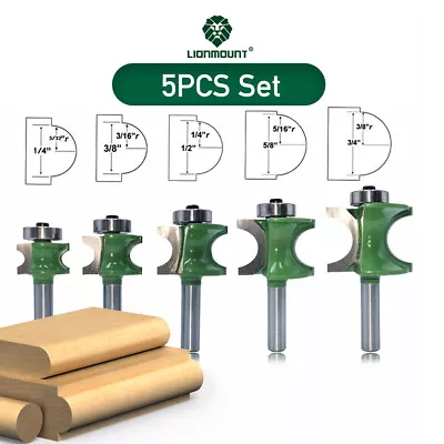 Bullnose Router Bit Set Bead Edge Moulding Profile Dowels Cutter 8mm Shank • $12.23