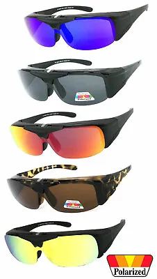 New Flip Up Fit Over Sunglasses Polarized Mirror Lens Over PRESCRIPTION GLASSES • $14.95