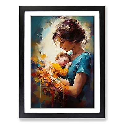 Mother And Baby Expressionism Wall Art Print Framed Canvas Picture Poster Decor • £14.95