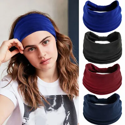 Women Yoga Wide Headband Ladies Elastic Fold Hair Band Sports Turban Head Wrap • $6.29