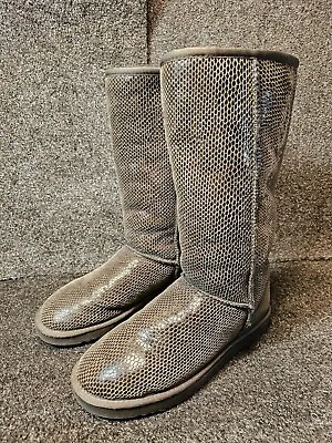 Ugg Australia Classic Women Tall Snake Print Boots 5864 Size 10 Brown EUC • $52