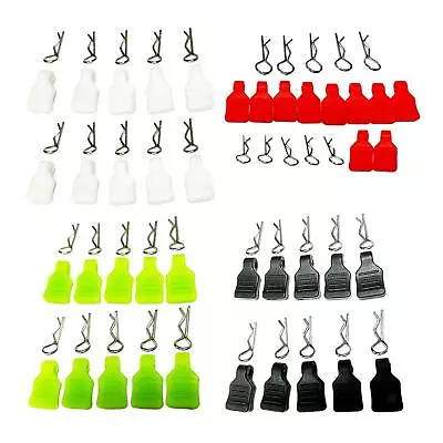 10x Metal Body Clips RC Car R Pins With 10 Tab Universal For SCX24 1:24 1:18 RC • £6.83