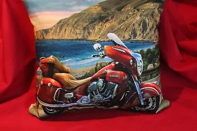 Indian Motorcycle Co.  Approx. 11 X 12 New Handmade Complete Novelty Pillow • $10