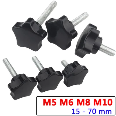 £2.10 • Buy M5 M6 M8 M10 Black Plastic Pentagram Star Thumb Screws Hand Knob Bolts 15-60 Mm